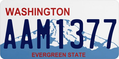 WA license plate AAM1377