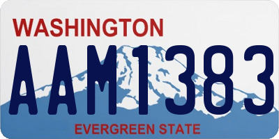 WA license plate AAM1383