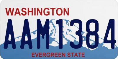 WA license plate AAM1384