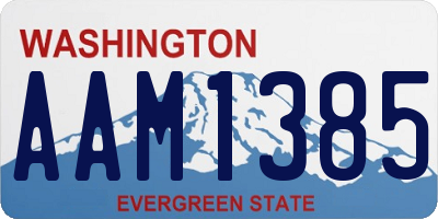 WA license plate AAM1385