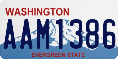 WA license plate AAM1386