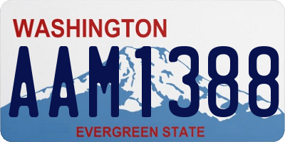 WA license plate AAM1388