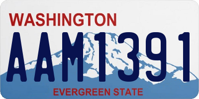 WA license plate AAM1391