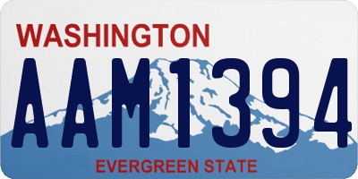 WA license plate AAM1394