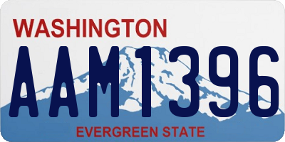 WA license plate AAM1396