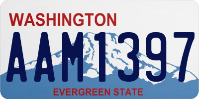 WA license plate AAM1397