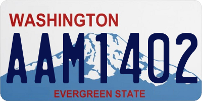 WA license plate AAM1402