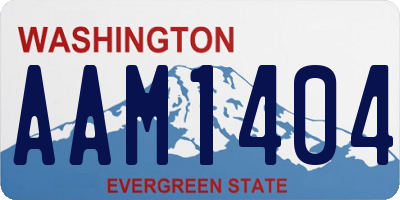 WA license plate AAM1404