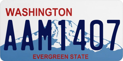WA license plate AAM1407