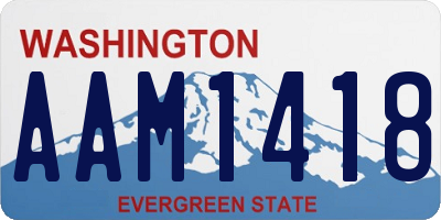 WA license plate AAM1418