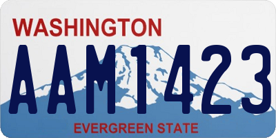 WA license plate AAM1423