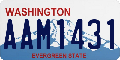 WA license plate AAM1431