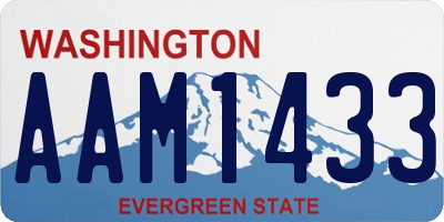 WA license plate AAM1433