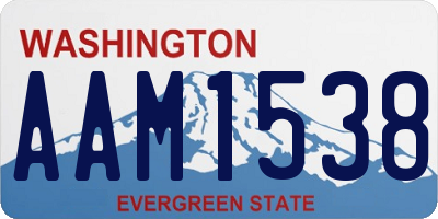 WA license plate AAM1538