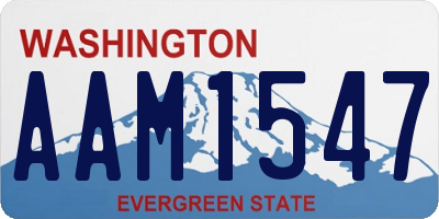 WA license plate AAM1547