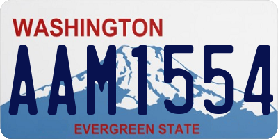 WA license plate AAM1554