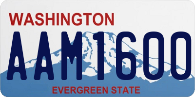 WA license plate AAM1600