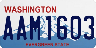 WA license plate AAM1603