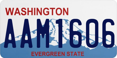 WA license plate AAM1606