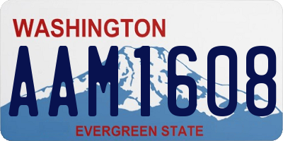 WA license plate AAM1608
