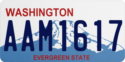 WA license plate AAM1617