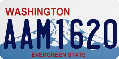 WA license plate AAM1620