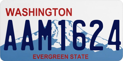 WA license plate AAM1624
