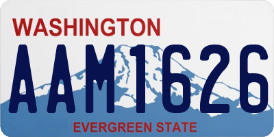 WA license plate AAM1626