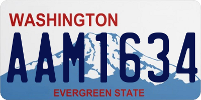 WA license plate AAM1634