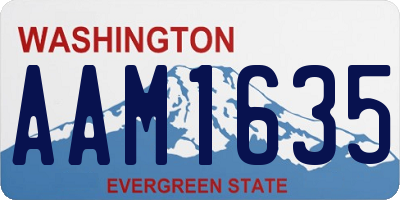 WA license plate AAM1635