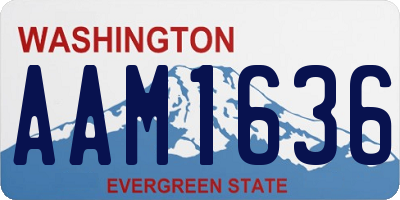 WA license plate AAM1636