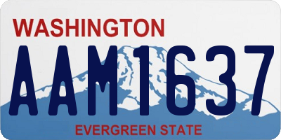 WA license plate AAM1637