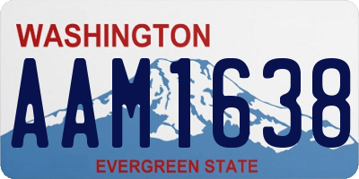 WA license plate AAM1638