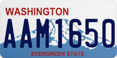 WA license plate AAM1650
