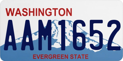 WA license plate AAM1652
