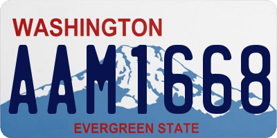 WA license plate AAM1668