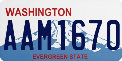 WA license plate AAM1670