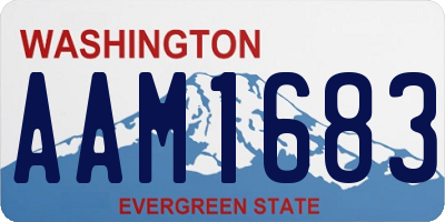 WA license plate AAM1683