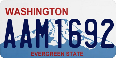 WA license plate AAM1692