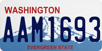 WA license plate AAM1693