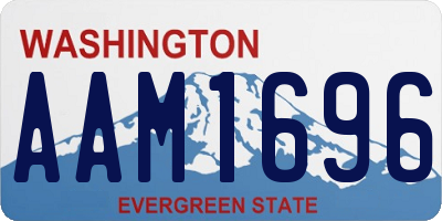 WA license plate AAM1696