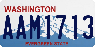WA license plate AAM1713