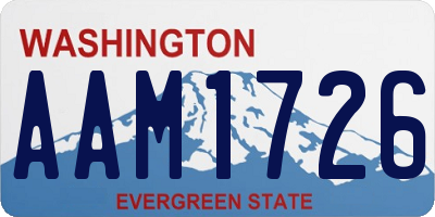 WA license plate AAM1726