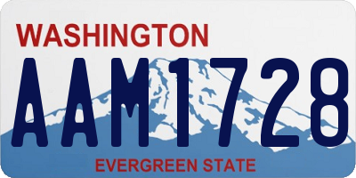WA license plate AAM1728