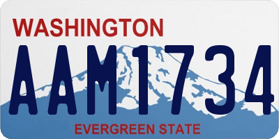 WA license plate AAM1734