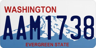 WA license plate AAM1738