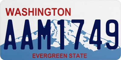 WA license plate AAM1749