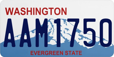 WA license plate AAM1750