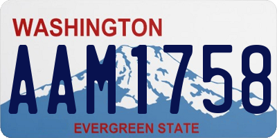 WA license plate AAM1758