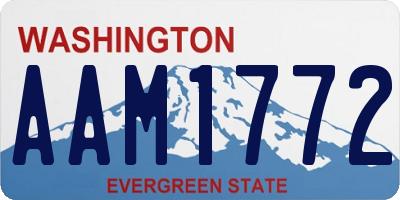 WA license plate AAM1772